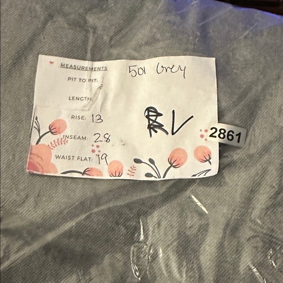 Levis 501 grey button fly straight leg denim jean - Picture 4 of 4